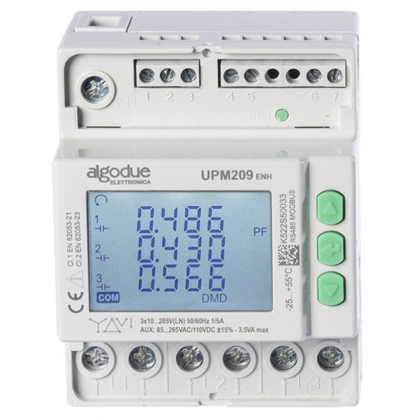 Algodue Elettronica UPM209 4 DIN Modules Multifunction 3-Phase Meter Algodue Elettronica UPM209 4 DIN Modules Multifunction 3-Phase Meter